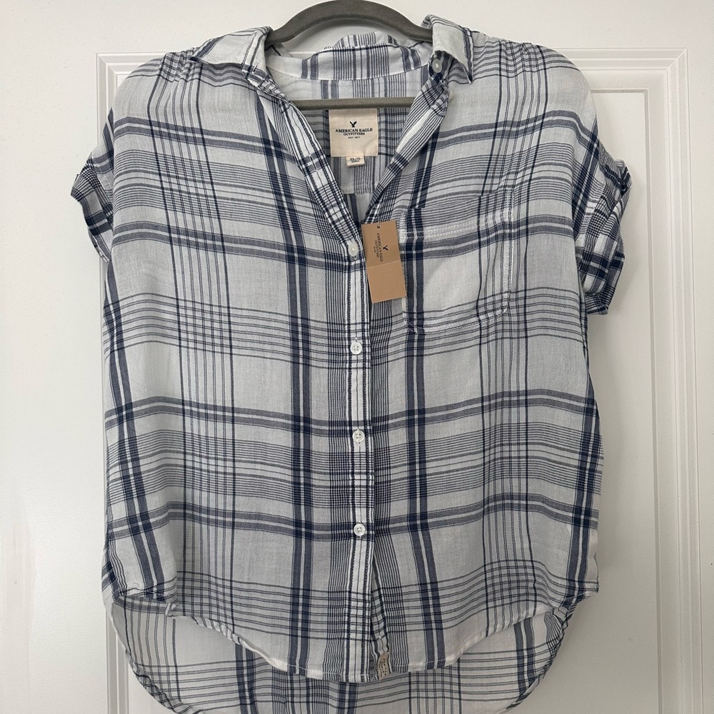 American Eagle Plaid Blouse
